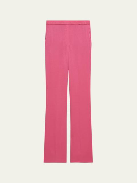 Crushed Satin Slim Pull-On Pants