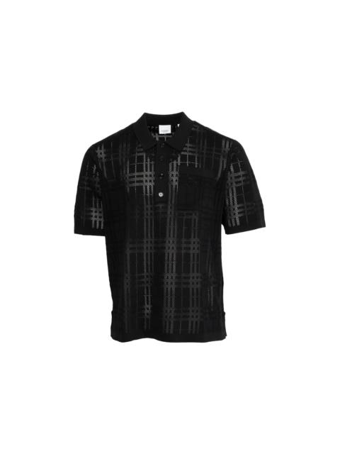 Burberry Burberry Checked Oversize Polo Shirt Black