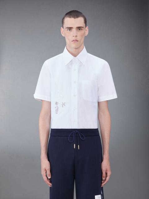 Thom Browne broderie-appliqué cotton shirt
