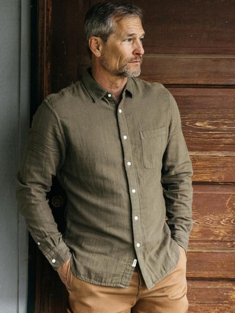 HIROSHI KATO The Ripper Double Gauze Organic Cotton Shirt - Military Green