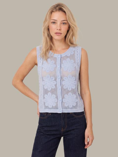 525 america Crochet Button Front Vest