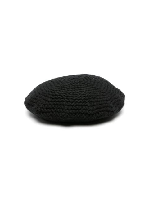 chunky-knit beret hat