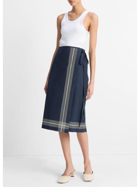 Vince Handkerchief-Stripe Straight Wrap Skirt