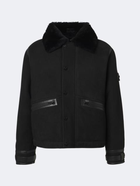 Stone Island Ghost shearling-trimmed suede jacket