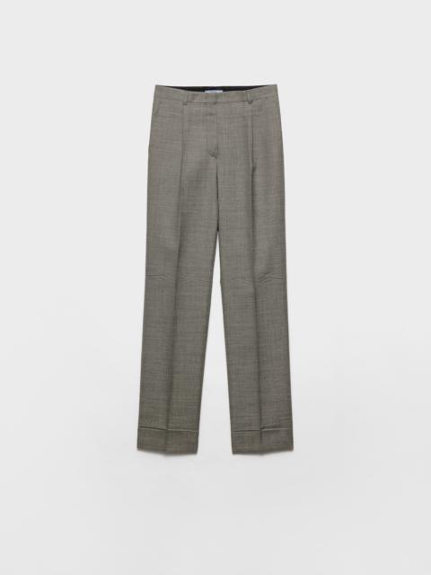 パンツ PRADA GRISAILLE CROPPED TROUSERS Wool flannel cropped straight pants in grey - Prada | Mytheresa