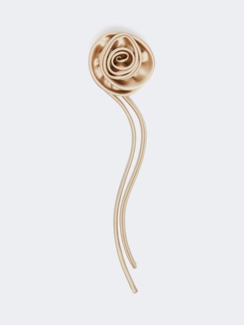 Max Mara Satin flower brooch - BEIGE