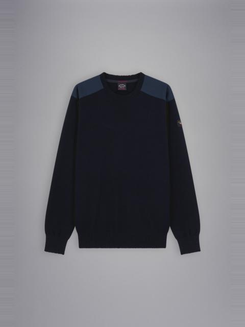 Paul & Shark WOOL CREW NECK WITH ICONIC BADGE