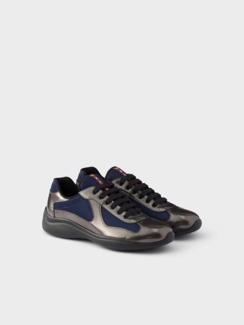 Prada Prada America's Cup metallic leather and bike fabric sneakers