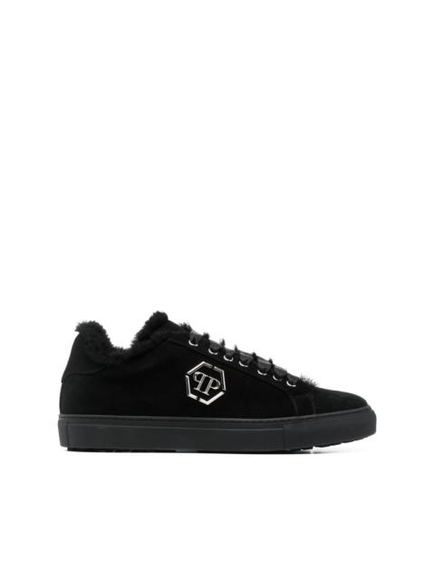 PHILIPP PLEIN logo-plaque leather sneakers