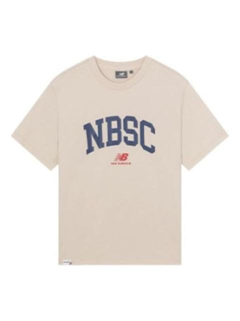 New Balance New Balance Logo Print Tee 'Beige Blue' 5ED25373-CRE