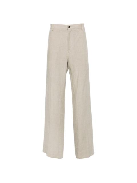 FERRAGAMO straight linen trousers