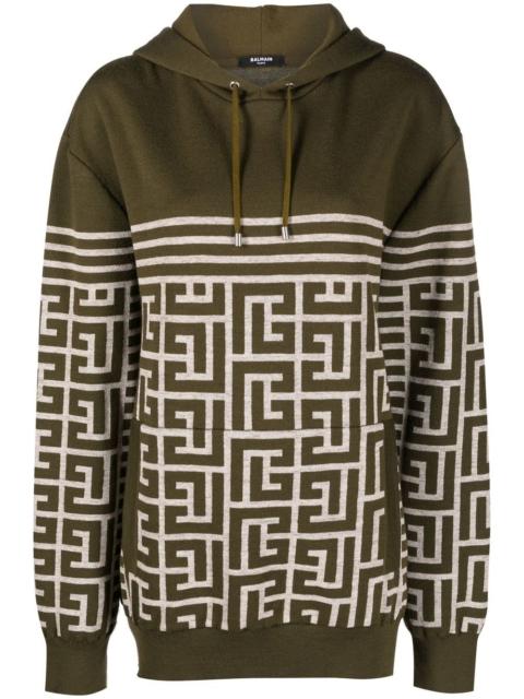 Balmain monogrammed striped hoodie