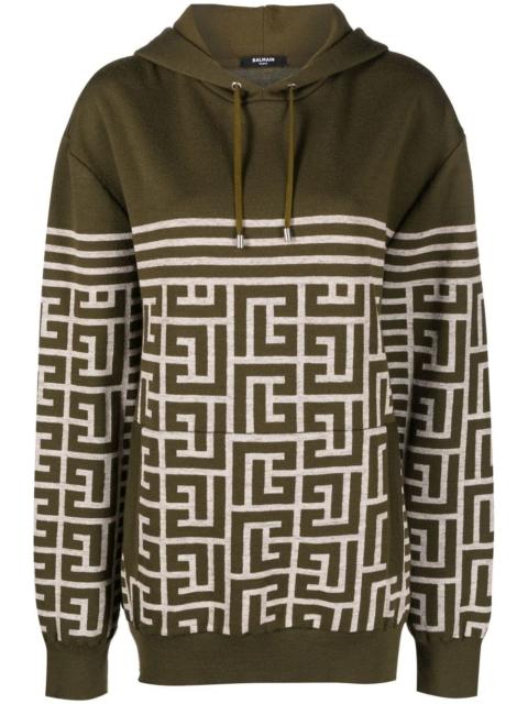 monogrammed striped hoodie