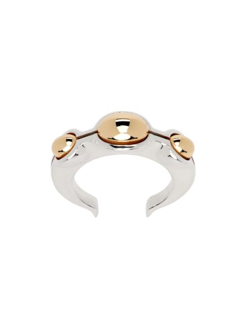 Bottega Veneta Silver & Gold Open Band Ring