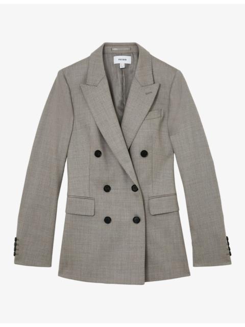 REISS Darcy Double-Breasted Wool-Blend Blazer