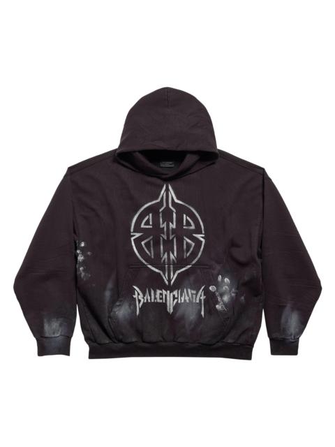 BALENCIAGA Metal BB Stencil Hoodie Medium Fit - Black White