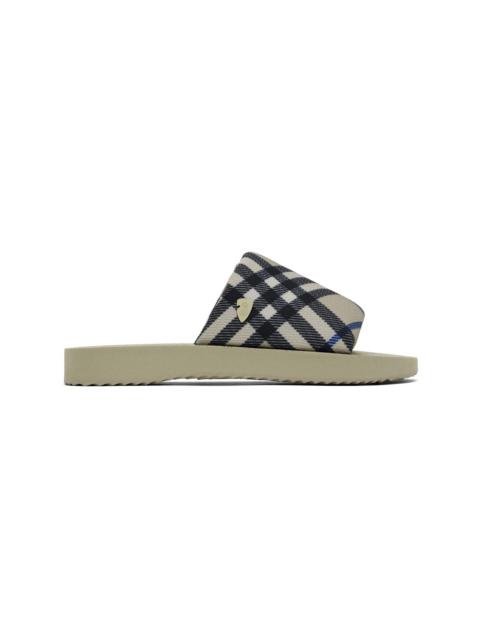 Burberry Beige Check Trek Sandals