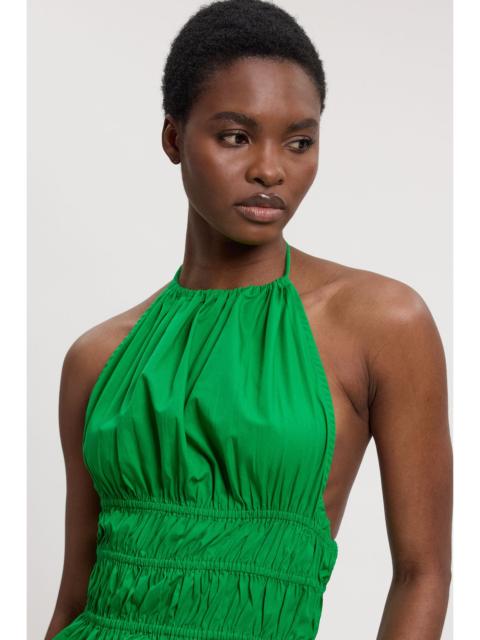 KAREN MILLEN Shirred Cotton Halterneck Top