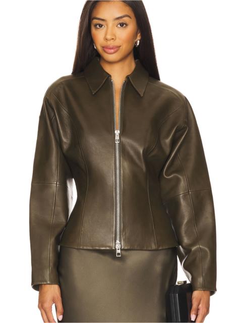 THE SEI Fitted Leather Jacket