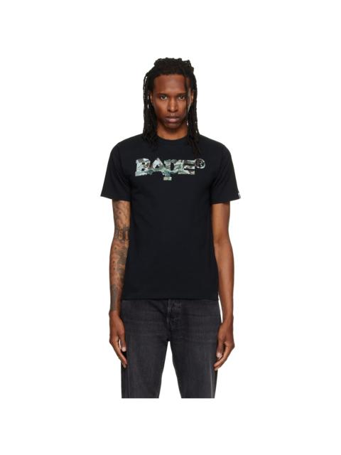 A BATHING APE® Black Hybrid Camo Mixed 'BAPE' Logo T-shirt