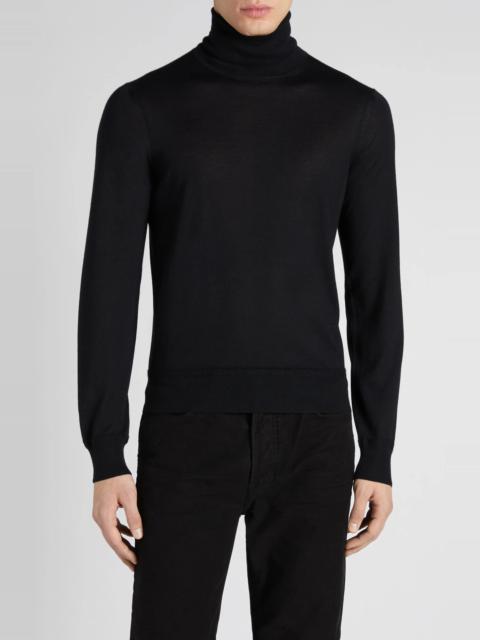 Fine Gauge Cashmere & Silk Turtleneck Sweater