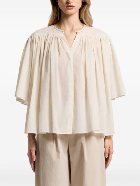 PESERICO gathered V-neck blouse