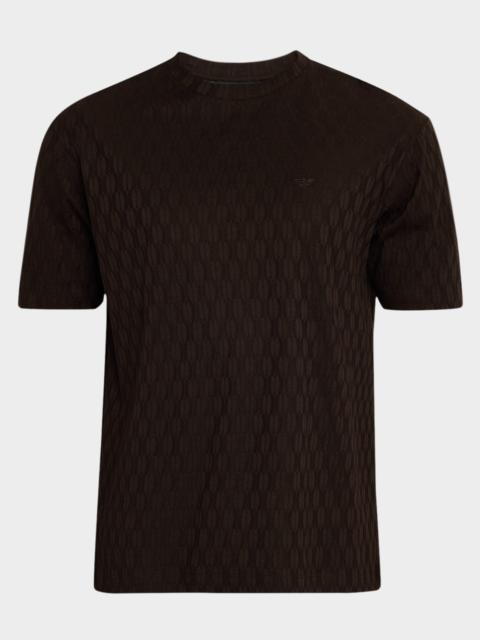 EMPORIO ARMANI Men's Cotton Jacquard Eagle Logo Crewneck T-Shirt