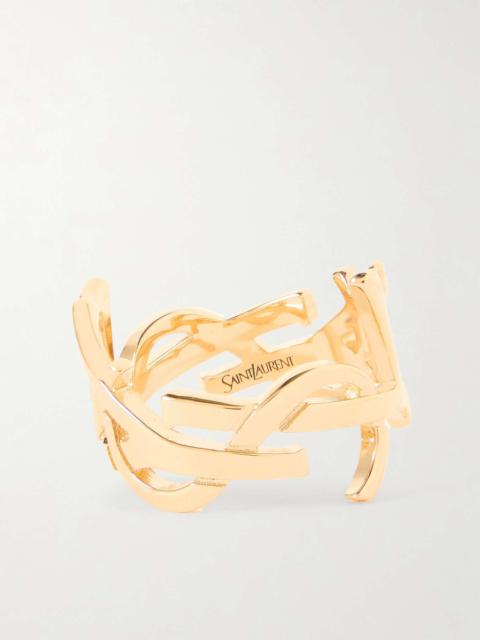 SAINT LAURENT Scarf gold-tone ring Gold