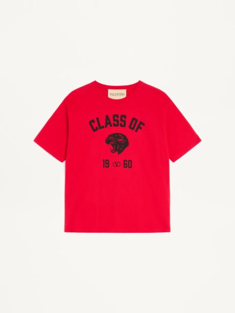 Valentino VALENTINO COTTON T-SHIRT WITH PANTHER PRINT