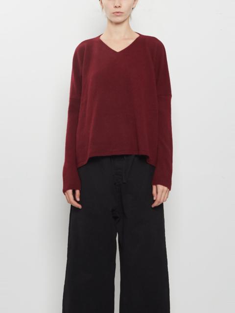 ALBUM DI FAMIGLIA Cashmere V-Neck Sweater — Wine