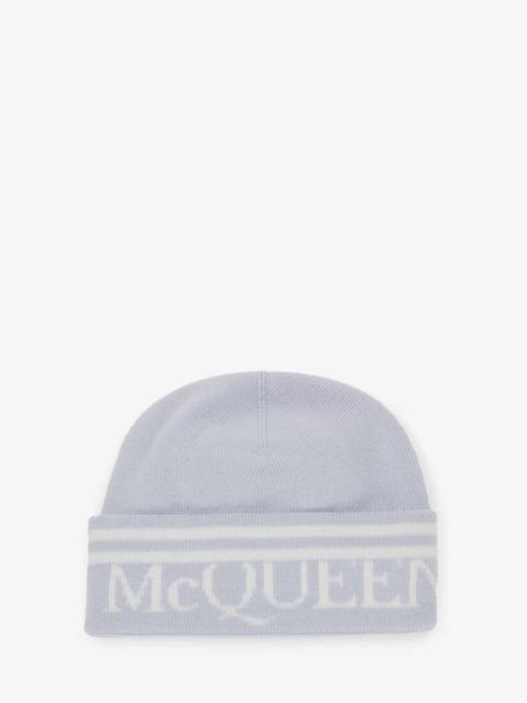 Alexander McQueen Women's McQueen Knit Beanie in Lilac/ivory