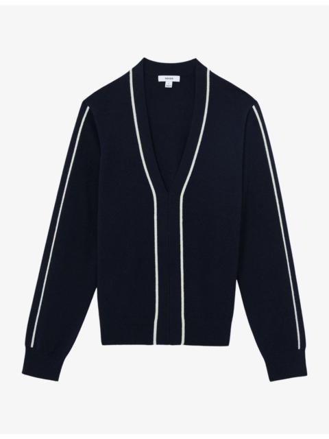 REISS Mila V-Neck Knitted Jumper