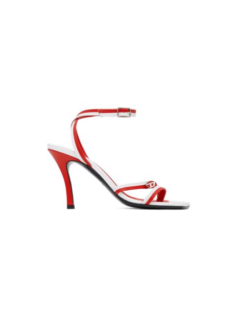 Diesel Red & White D-Venus Heeled Sandals