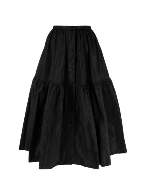button-up tiered midi skirt