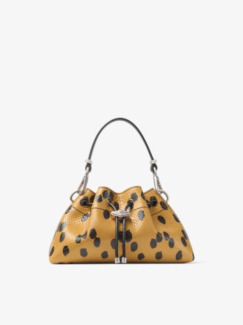 JIMMY CHOO null Cigar and Black Spotted Elaphe Printed Leather Shoulder Bag