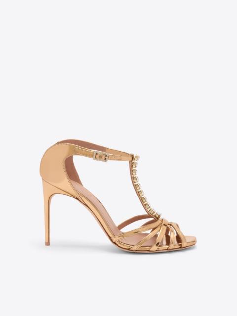 MALONE SOULIERS Erika 90 Gold Leather Heeled Sandals