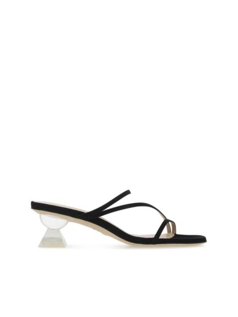 Stuart Weitzman 50mm Lucite Sculpt mules