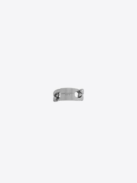 SAINT LAURENT chain id plaque ring in metal