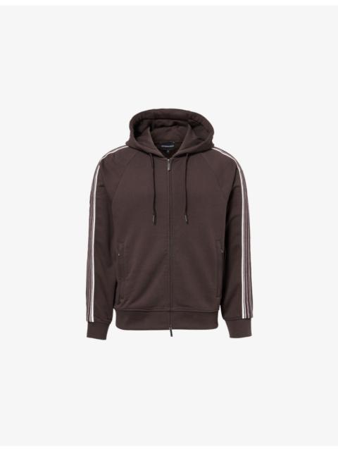 EMPORIO ARMANI Tape Zip-Up Cotton Hoody