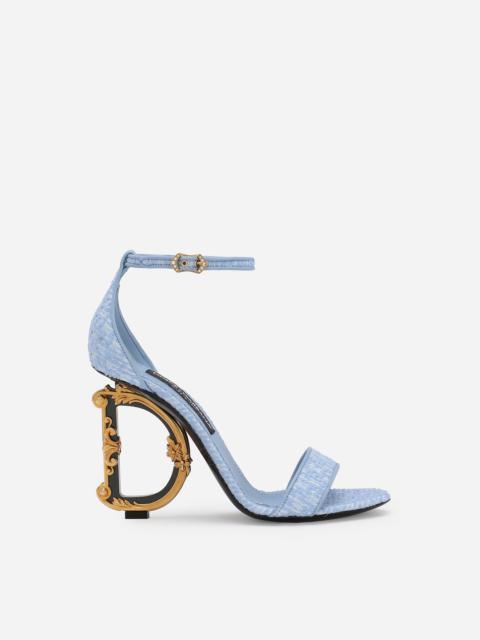 Dolce & Gabbana Bouclé fabric sandals with Baroque DG detail