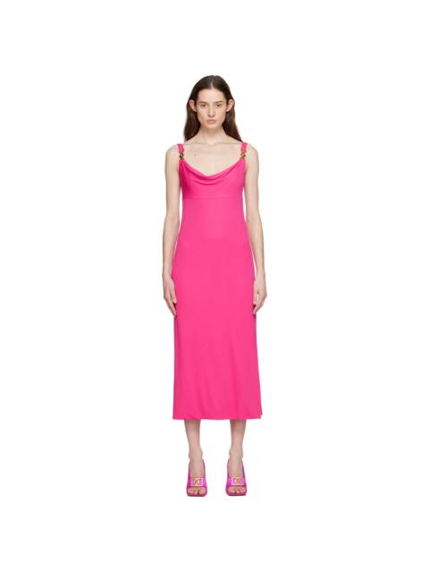 VERSACE Pink Cowl Neck Maxi Dress