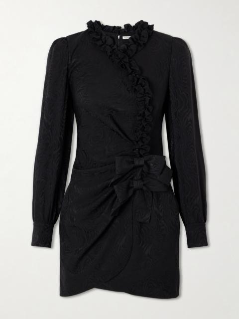 Alessandra Rich Ruffled Silk-jacquard Mini Dress