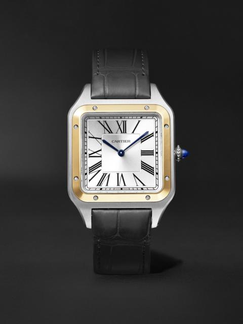 Cartier Santos-Dumont Extra-Large Hand-Wound 18-Karat Gold and Stainless Steel Watch, Ref. W2SA0034