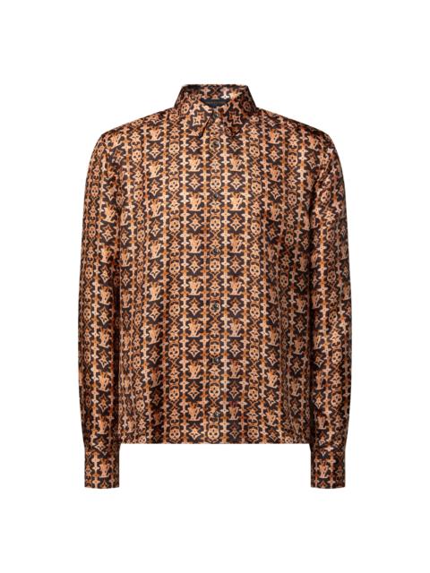 Louis Vuitton Monogram Printed Long-Sleeved Silk Shirt