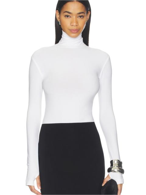 NORMA KAMALI Slim Fit Long Sleeve Turtle Top