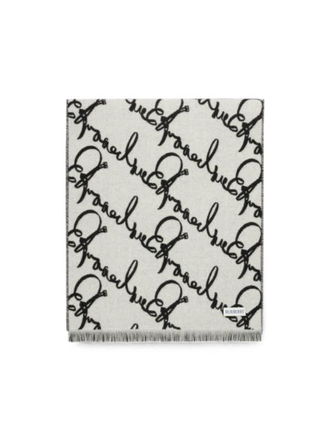 Burberry belt logo wool scarf