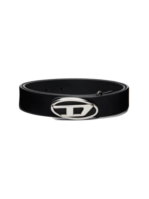 Diesel Black Oval D Logo Leather Belt