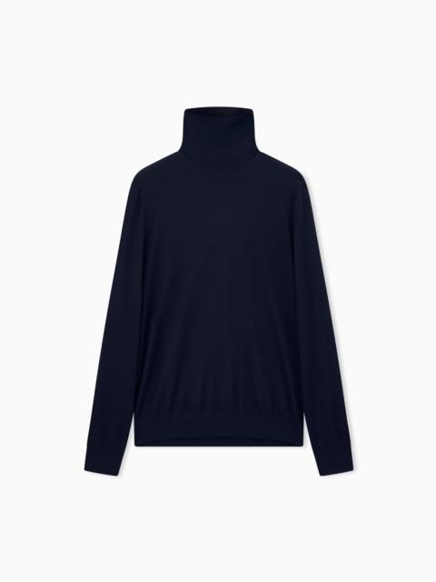 GIORGIO ARMANI SWEATER REGULAR FIT PLAIN KNIT CASHMERE