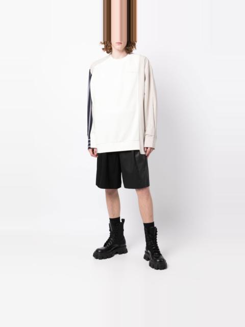 shirt-panelled sweatshirt