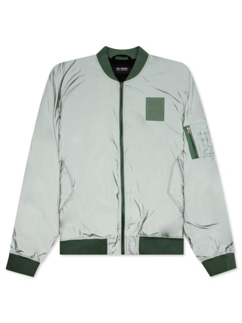 Raf Simons CLASSIC BOMBER W/ LEATHER PATCH - GREEN